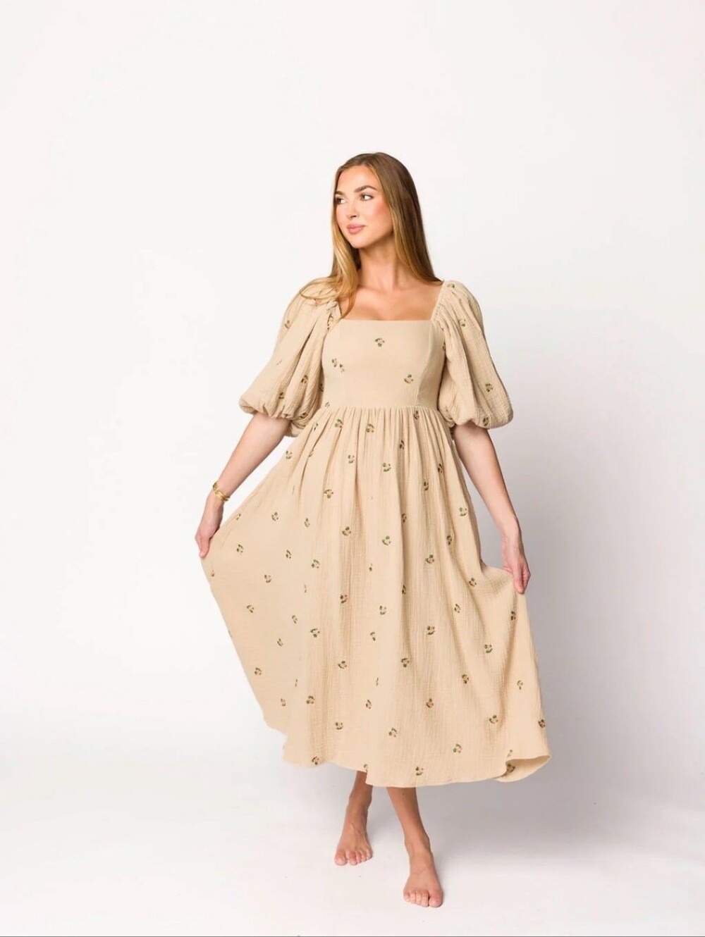 Worth Collective Dress With Embroidered Flowers